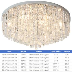 נברשת קריסטל מודרנית הכוללת שלושה מקורות אור הניתנים להחלפה חופשית, חלקי קריסטל K9, יוקרה עדינה. - Product Image 6