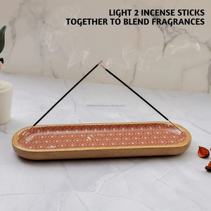 ที่ใส่ธูปไม้ธรรมชาติหรูหราพร้อมศิลปะแกะสลักสำหรับห้องนอนห้องนั่งเล่นและสำนักงานน้ำมันหอมระเหย - Product Image 3