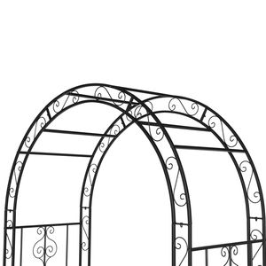 Arco in Ferro Battuto Nero a Doppio Strato 134*59*213cm, Recinzione e Cancello Decorativo - Product Image 6