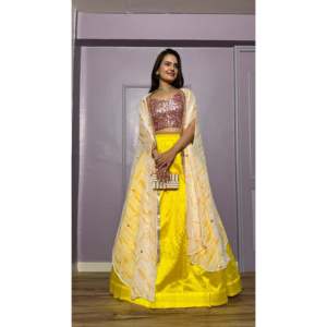Elegante conjunto de Lehenga occidental Indo para mujer para fiestas con un exquisito detalle de Koti - Product Image 2