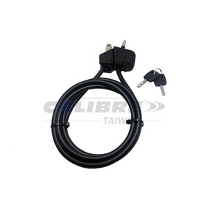 TAIWAN CALIBRE 2000mmL x 8mm Diameter Double-Loop Function Adjustable <b>Cable</b> <b>Lock</b> <b>with</b> Key, <b>cable</b> <b>lock</b> bicycle - Product Image 1