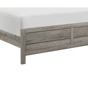 Lit Queen en bois de style rustique, finition gris patiné, meuble de chambre à coucher, 1 pièce - Product Image 4