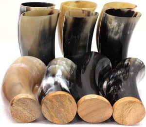 Vaso y Taza Rústica Hechos a Mano con Cuerno de Búfalo Natural Ecológico por REHMAN CRAFT - Product Image 3