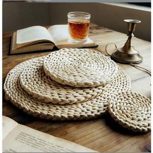 Premium Handmade Luxury Traditional Modern Floral Water Hyacinth Natural Woven <b>Table</b> Placemats for Wedding Banquet Home <b>Dining</b> - Product Image 5