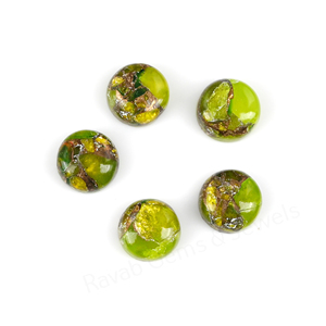 High Quality Natural <b>Peridot</b> Copper 12mm Round Shape Flatback High Polish Smooth Loose Gemstone Cabochon For Jewelry Making <b>Ring</b> - Product Image 1