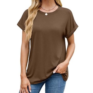 Vêtements pour femmes, t-shirts à manches courtes, service OEM, prix bas, vêtements décontractés d'été, t-shirt - Product Image 5