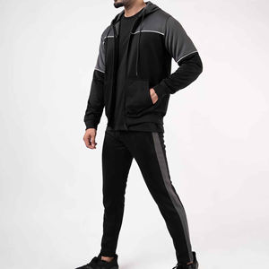 Conjunto Deportivo de 2 Piezas con Sudadera con Cierre y Forro Personalizado y Pantalones Deportivos Transpirables, Elásticos y Sólidos para Hombre - Product Image 5