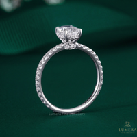 Bague de fiançailles de luxe personnalisée en or avec diamant blanc ovale de 1,05 carat certifié IGI, cultivé en laboratoire, style pétale solitaire, pour mariée