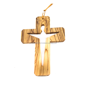 Cruz de madera hecha a mano con acabado de pulido de madera natural Letras Diseño de impresión Excelente calidad para Iglesia Precio al por mayor - Product Image 2