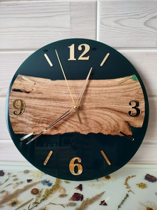Horloge murale décorative en bois faite à la main de qualité supérieure en époxy pour maison de campagne moderne et bureau - Product Image 5