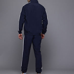 Survêtement rayé bleu marine à manches longues avec fermeture éclair sur le devant, vêtement décontracté avec poches latérales, style automne, coupe régulière, polyester - Product Image 4