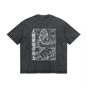 T-shirt Homme Slim Fit Délavé à l'Acide Col Rond Manches Courtes Effet Stone Washed avec Logo Avant Disponible en Plusieurs Tailles – Vente en Gros - Product Image 1