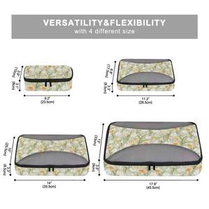 Floral Printed <b>Packing</b> Cubes Set <b>Travel</b> Luggage Organizer Pouches Mesh Breathable Compression <b>Bags</b> - Product Image 4