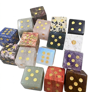 High quality Stone D6 Dice Cube natural agate Gemstone <b>Crystal</b> D6 Dice Engraved dot Custom Dice Set Viking Wholesaler - Product Image 5