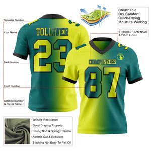 Premium American Football Jersey Spandex <b>Blend</b> Dye Sublimated Custom Logo Private Label Supplier Breathable Sportswear - Product Image 4