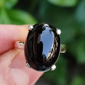 Black Onyx <b>Ring</b> 925 Sterling <b>Silver</b> Handmade Boho <b>Statement</b> Promise <b>Ring</b> for Women Natural Oval Black Onyx <b>Ring</b> July Birthstone - Product Image 2