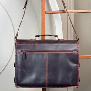 Sac à main décontracté de grande capacité pour le bureau et le voyage Porte-documents en cuir véritable Sac à bandoulière multi-compartiments pour hommes - Product Image 6