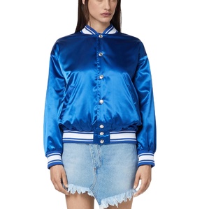 Chaqueta de béisbol Varsity de calidad superior para mujer, moda informal, precio razonable, el mejor diseño, chaqueta Varsity de satén brillante para mujer - Product Image 1