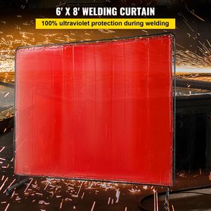 Telaio per Tenda da Saldatura 8FT X 6FT con 4 Ruote, Tenda Rossa Ignifuga in Vinile, Dimensioni Personalizzabili - Product Image 2
