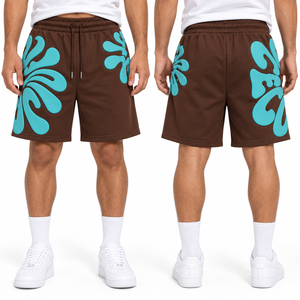Shorts imprimés bouffants longueur genou Y2K Streetwear en mélange de coton avec motifs bulles, marque privée, options de tailles, pour usage quotidien, bas de tenue homme - Product Image 6