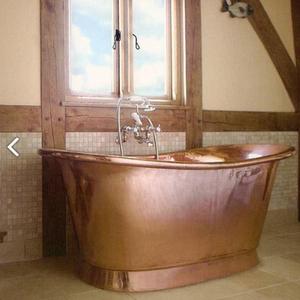 Baignoire ovale autoportante en cuivre martelé, faite à la main, très demandée, pour salle de bain, baignoire traditionnelle pour trempage - Product Image 1