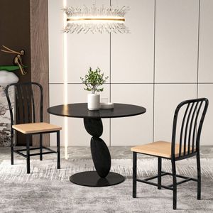 Set di 2 Sedie da Pranzo Senza Braccioli con Schienale a Fuso e Seduta Ergonomica - Product Image 2