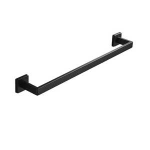 Toallero de Baño Negro Mate de 24 Pulgadas, Barra de Acero Inoxidable Montada en Pared, Soporte Moderno Cuadrado de Una Sola Barra para Toallas de Mano, Accesorios de Baño - Product Image 1