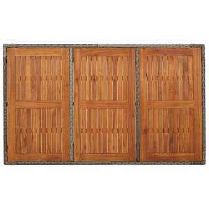 Mesa de patio de ratán polivinílico gris con tapa de madera 59,1 "x 35,4" x 29,5 "-Muebles de patio con estilo - Product Image 5