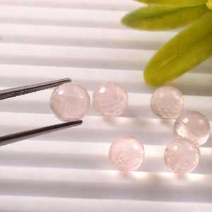 Cuentas redondas facetadas de cuarzo rosa natural de 10 mm, esferas curativas, piedras preciosas sueltas para la fabricación de joyería, lote al por mayor - Product Image 2