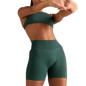 Shorts de Yoga de Cintura Alta para Mujer, Personalizados al por Mayor, Transpirables, de Secado Rápido, para Fitness y Entrenamiento, Estilo Color Block, OEM ODM - Product Image 5