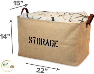 Eco Friendly Jute Laundry Bag <b>Large</b> Capacity Reusable Portable Dirty Clothes Storage Bag Drawstring Closure for Bathroom Kitchen - Product Image 2