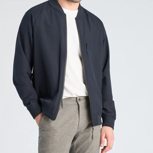 Chaqueta Bomber de Color Sólido para Hombre, Cierre de Cremallera, Cuello Alto, Estilo Casual, Ropa de Otoño, 100% Poliéster, Corte Regular - Product Image 2