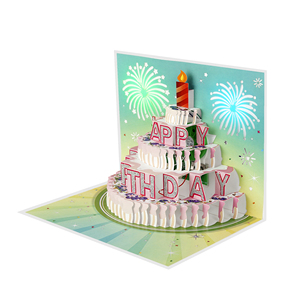 Cartes d'anniversaire musicales 3D pop-up artisanales vertes avec design de message personnalisé - Product Image 5