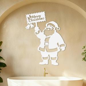 ของตกแต่งผนังรูปซานตาคลอสทำมือจากโลหะสีดำ ของตกแต่งบ้านสำหรับงานปาร์ตี้ ของตกแต่งผนังห้องเด็กเล่น และงานศิลปะติดผนังสำหรับเทศกาล จากอินเดีย - Product Image 2