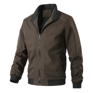 Chaqueta Casual de Negocios para Hombre, Estilo Británico, Nueva Colección Primavera-Otoño, Cortavientos Simple, Chaqueta Bomber de Lona - Product Image 2