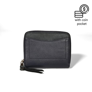 [Meilleur classement] Portefeuille vertical à fermeture éclair unisexe en cuir véritable tanné végétal Castello de qualité supérieure, fait main - Product Image 1