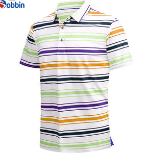 คอลเลคชั่นฤดูร้อน เสื้อโปโลผู้ชายลายทางเทรนด์ใหม่ ปักโลโก้ตามสั่ง เสื้อโปโลผู้ชายลำลองสำหรับผู้ชาย ชุดกีฬา - Product Image 6