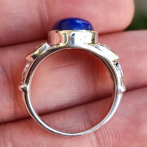 <b>Lapis</b> <b>Lazuli</b> <b>Ring</b> 925 Sterling Silver Handmade Boho Statement Promise Jewelry for Women Natural Oval Shape Gemstone Jewelry - Product Image 1