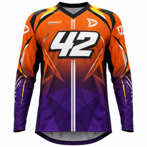 เสื้อเจอร์ซีย์มอเตอร์ครอส MX แบบขายส่งสั่งทำพิเศษ 245GSM ผ้าโพลีเอสเตอร์ไมโครเมชระบายอากาศ แขนยาว สำหรับแข่งรถวิบาก - Product Image 2