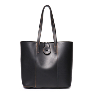 Bolso Tote de Cuero Clásico Negro 2026, Estilo Moderno, Abierto por Arriba, Estilo Minimalista para Uso Diario - Product Image 1