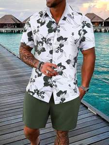 Custom Floral Print T Shirt and <b>Shorts</b> Set Summer Beach Resort Vacation Matching Outfit - Product Image 6