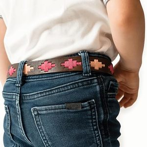 Ceinture Polo en Cuir Véritable Rose et Vert de Qualité Supérieure Faite à la Main avec Boucle à Ardillon Couleurs Personnalisables Accessoire de Mode Unisexe |   OEM/ODM - Product Image 5