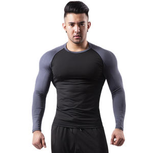 CIYING men long sleeve <b>compression</b> <b>shirt</b> grey <b>black</b> raglan athletic wear quick dry sports top gym fitness training workout - Product Image 5