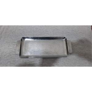 Plat de service ovale moderne en argent, plateau de buffet en acier inoxydable brillant |   Plateau à apéritifs en métal durable pour restaurants - Product Image 3