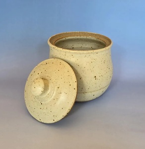 Handcrafted Ceramic Storage Jar Speckled Glaze Airtight <b>Lid</b> Rustic Kitchen Canister Farmhouse Counter Organizer Premium <b>Decor</b> - Product Image 4