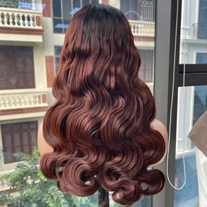 ราคาขายส่ง วิกผมแท้เวียดนาม 100% แบบลูกไม้ ลอนบอดี้เวฟ สีน้ำตาลออมเบร แบบซุปเปอร์ดับเบิ้ลดรอน สำหรับต่อผม - Product Image 1