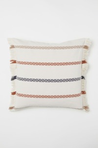 100% cotton Bohemian <b>Square</b> Cushion Cotton Linen Striped Embroidery Handmade <b>Pillowcase</b> Home Decor 18x18 Inch - Product Image 3