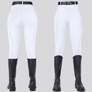 Pantalons d'équitation pour femmes les plus vendus, culottes d'équitation avec assise intégrale en silicone, couleurs blanc et bleu marine - Product Image 6