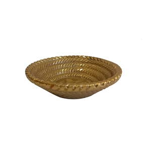 Golden Metal Wavy <b>Edge</b> Small Decorative Dry Fruit Bowl <b>Living</b> Room Dining <b>Table</b> Centerpiece Home Decor - Product Image 6
