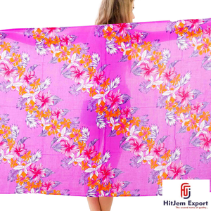 Premium Custom Tahitian Tropical <b>Beach</b> Pareo Resort Sarong OEM ODM Textile Factory India Hawaii Fiji Cook Islands - Product Image 5